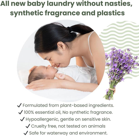 ECO Baby Laundry Detergent Sheets - 36pcs (1 pack) | Plant-based, Natural, Eco-Friendly, Hypoallergenic, Lavender Oil