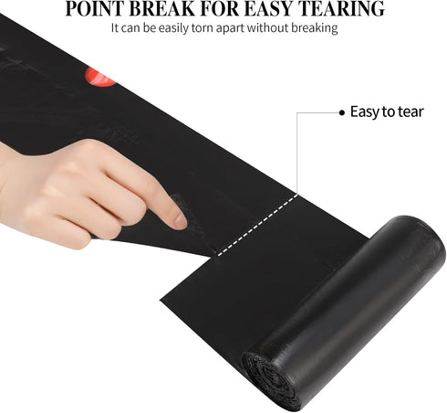 6 Rolls Drawstring Small Trash Bags, 4 Gallon Thicken Garbage Bags, 120 Counts for Kitchen, Bathroom