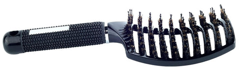 PERFEHAIR Natural Boar Bristle Hair Brush, Curved Vented Detangling Blow Dry Brush for All Hair Types