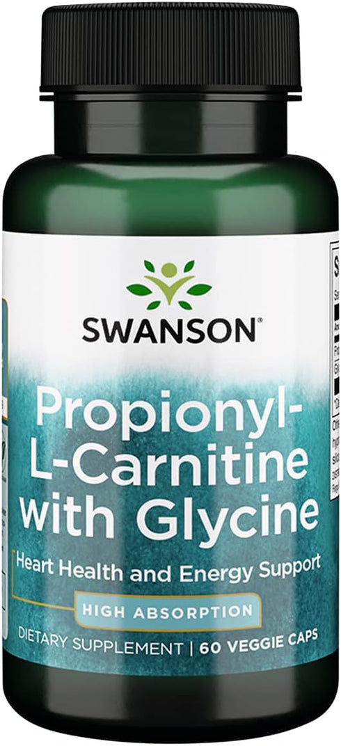 Swanson Propionyl L-Carnitine with Glycine - Natural Supplement for Heart Health & Energy Support - (60 Veggie Capsules)