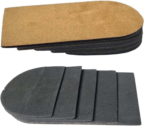 Adjustable Leg Length Discrepancy Heel Lifts Inserts Insoles - Pack of 2 (5 Layer Brown, Large)