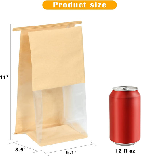 Kosotody 50 Pack Breads,5.1 3.9 11 Inches Bread Bags for Homemade x x Brown Bakery Bags with Tin Tie, Cotton Paper Loaf