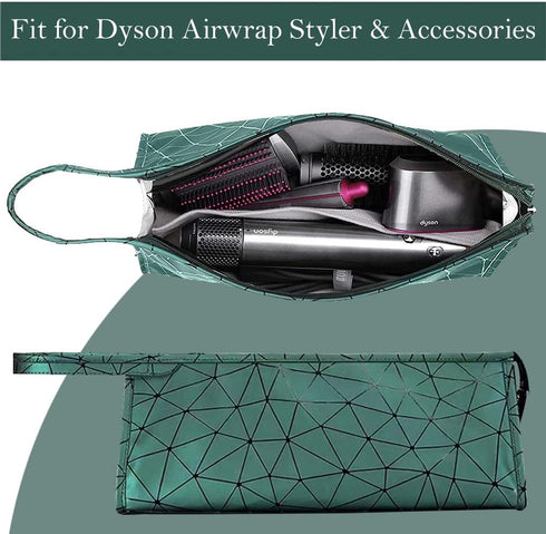 Travel Case for Dyson Airwrap & Curling Iron, Portable Waterproof Organizer for Hair Attachments, Emerald Green