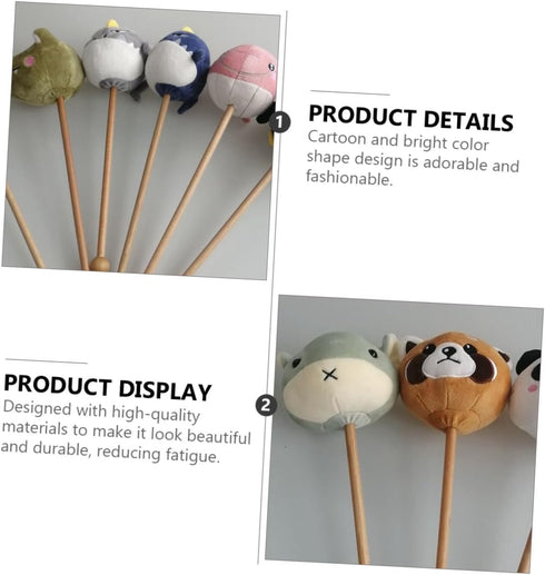HAKIDZEL 5pcs Hammers Plush Cartoon Massage Soft Material Stress Relief Massage Sticks for Muscle Relaxation Home