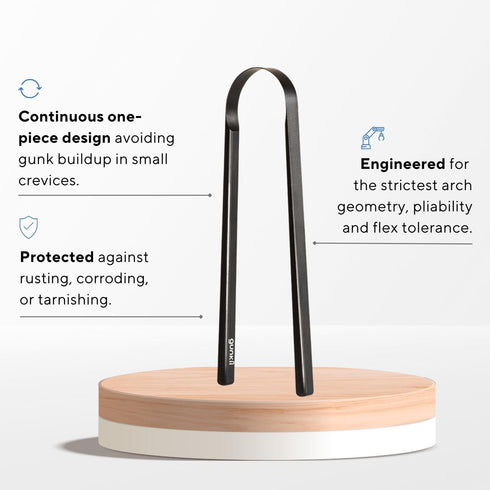 Tongue Scraper - Metal Tongue Cleaner for Adults and Kids, Fights Bad Breath, Luxury Black