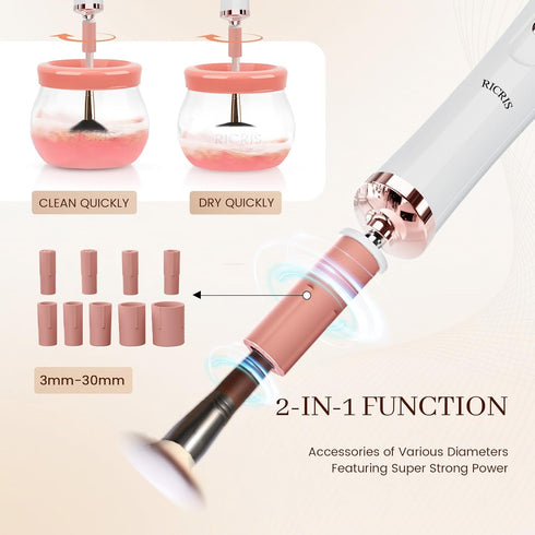 Makeup Brush Cleaner Machine, Electric Washer and Dryer Tool for Fast Cleaning of Cosmetic Brushes