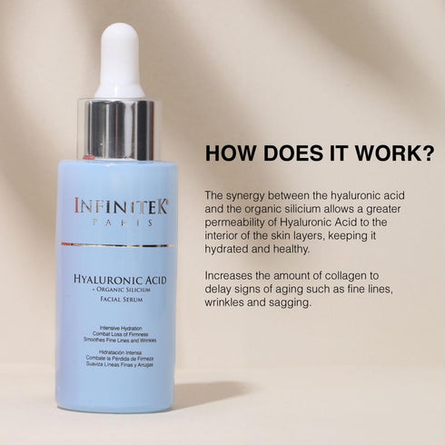 Infinitek Paris Skin Care Organic Facial Hyaluronic Acid Serum - 1 Fl Oz Hydrating Face Serum, Premium Anti-Aging