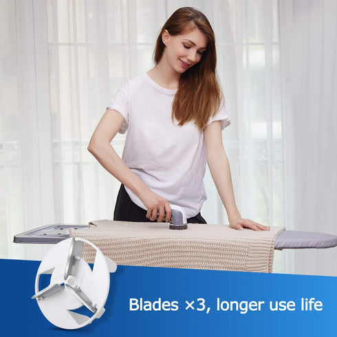 BEAUTURAL Fabric Shaver and Lint Remover, Battery Operated Sweater Defuzzer with 2 Replaceable Blades, Gray