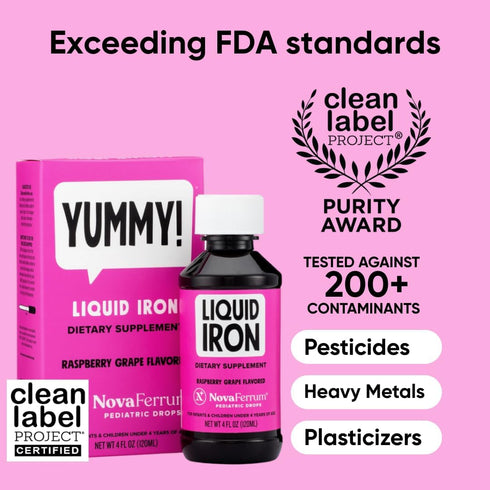 Yummy 15mg 1mL 4 NovaFerrum | Pediatric Drops Liquid Iron Supplement for Infants and Toddlers | Liquid Iron for Kids |