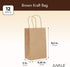 Juvale Paper Gift Bags with Handles, 12 Pack, 3x5.25x8.5 in Brown, Party Favor Bags