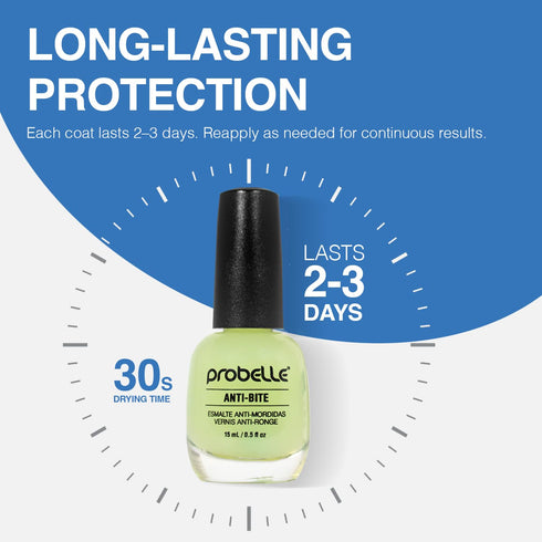 Probelle Anti-Bite Nail Biting Treatment for Kids & Adults, No Bite Nail Polish Deterrent, 0.5 fl oz