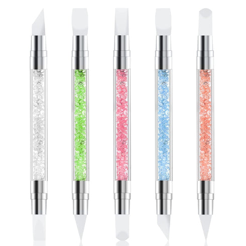 5 Pcs Nail Art Sculpture Pen, Dual Tipped Silicone Nail Tools for Nail Art Design and Drawing