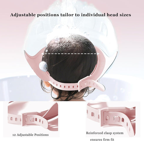 SNOWROSE 1-9 IPX7 Baby Adjustable Shower Cap Shield for Years Old Kids,Bath Visor for Washing Hair and Kids Electric