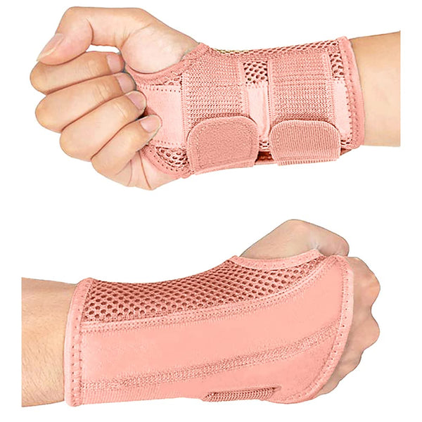 HYCOPROT Night Wrist Brace, Adjustable Compression Sleeve for Wrist Pain Relief, Carpal Tunnel (Pink, S/M-Right Hand)