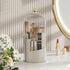 Makeup Brush Holder Organizer - 360° Rotating Luxury Cosmetic Organizer with Lid, Desktop Storage (White 1)