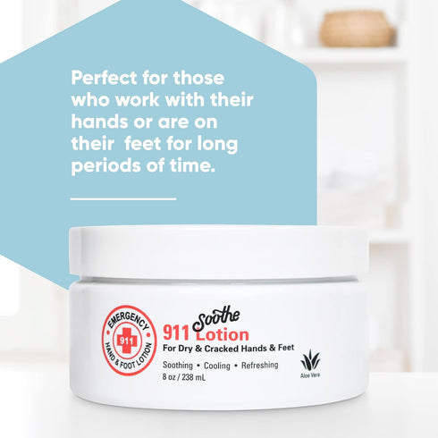 Soothe 'n Wipe Emergency 911 Hand & Foot Lotion - Aloe Vera Hand Lotion for Dry Hands, Foot Lotion for Cracked Feet