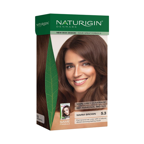 Naturigin Permanent Hair Color, 5.3 Warm Brown, Ammonia Free, 100% Gray Coverage, Vegan, 1 Pack
