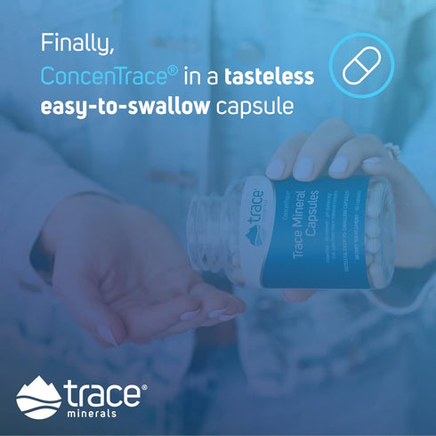 Trace Minerals | ConcenTrace Capsules | Daily Magnesium & Potassium Supplement | Vegan, Non-GMO, Gluten-free | 90