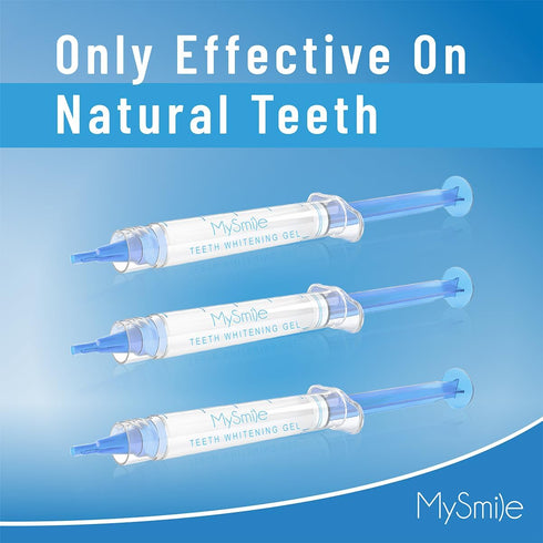 MySmile Teeth Whitening Kit with LED Light, 10 Min Fast Non-Sensitive Whitener, 3 Carbamide Peroxide Gel, Removes Stains