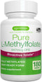 Pure Folate 400mcg: Optimized Methylfolate, Clean Label, 180 Small Tablets, Vegan & Hypoallergenic Supplement for Health