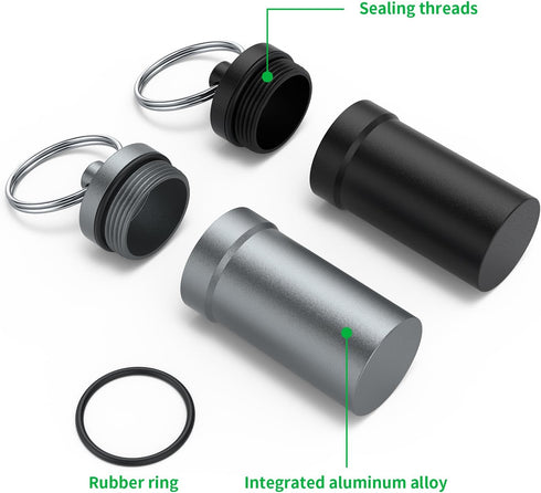 Portable Ear Plug Carrying Case, Urekt Waterproof Metal Earplug Keychain Container Holder (2 Pack)