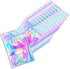100 Pcs Holographic Resealable Packaging Bags, Cute Smell Proof Foil Pouch for Small Business Supplies, 4x6 inch