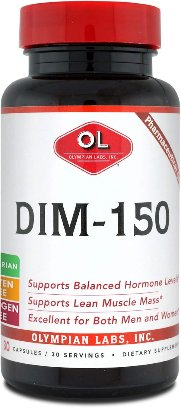 Olympian Labs DIM Supplement 150mg, 30 Capsule Supply for Estrogen Balance, Hormone Relief