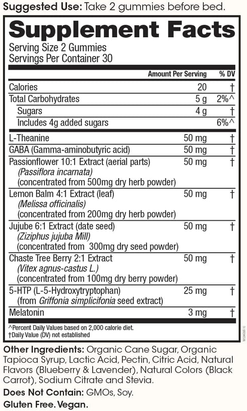 Winged Sleepyhead Gummies | Natural Sleep Supplement with Melatonin, L-Theanine, 5-HTP, Passionflower & Lemon Balm,