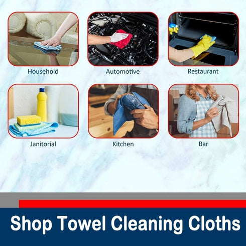 SIMPLI-MAGIC Premium Shop Towels, 14”x12”, Commercial Grade Blue, 100 Pack