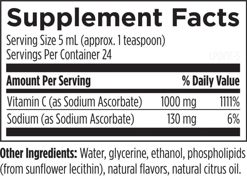 Designs for Health Liposomal Vitamin C Liquid - 1000mg Supplement with Superior Absorption - Non-GMO, Lemon Flavor (24