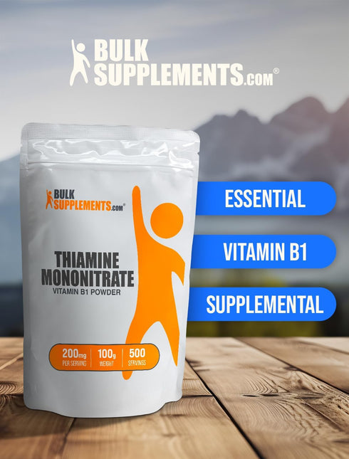 BulkSupplements.com Thiamine Mononitrate Powder, Vitamin B1 Supplement, Gluten Free, 200mg per Serving, 100g