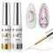 RARJSM Metallic Gel Liner Nail Art Set | Silver Bronze Gold 2pcs Mirror Chrome Gel Polish