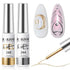 RARJSM Metallic Gel Liner Nail Art Set | Silver Bronze Gold 2pcs Mirror Chrome Gel Polish