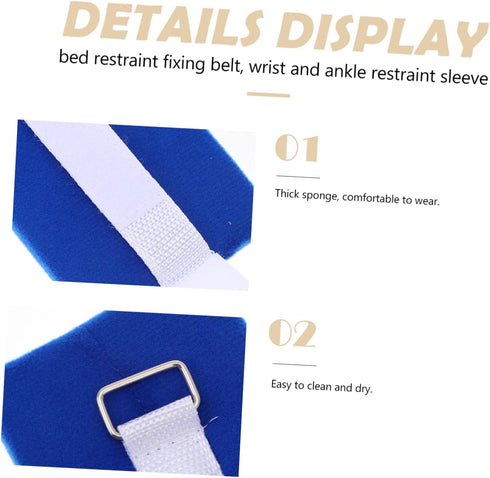 ZUNOXAZ 2pcs Set Elderly Hospital Fall Prevention Strap Adjustable Wrist and Ankle Support for Patient Safety