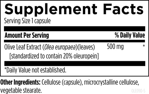 Designs for Health Olive Leaf Extract Capsules, 500mg, Standardized to 20% Oleuropein, 90 Capsules