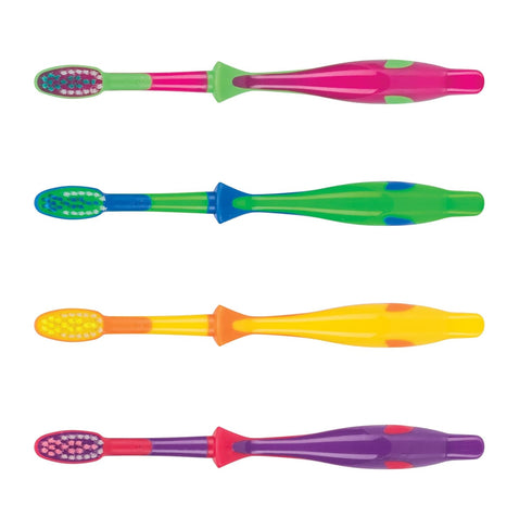 SmileGoods Y264 Child Toothbrush, Soft, Dolphin Grip, Assorted Colors, Bulk Pack of 72