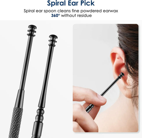 Ear Cleaning Kit, Safe Ear Wax Removal Tool, Easy to Use, Painless Ear Pick with Storage Box