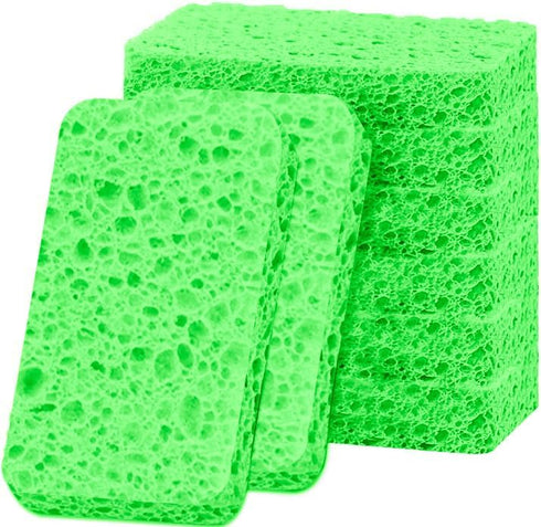 Non-Scratch Scrub Sponges 12-Pack, Cleaning Sponges for Dishes, Kitchen Home Use, Green
