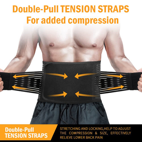DARLIS Back Support Belt with Inflatable Lumbar Pad for Men Women - L/XL 39"-48"