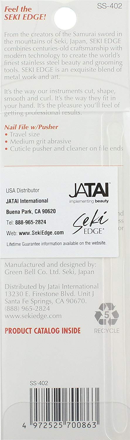 SEKI EDGE SS-402 Nail File with Pusher