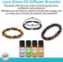 Set Wild Essentials Triple Band Namaste Lava Stone Essential Oil Diffuser Wrap Bracelet, Adjustable, Aromatherapy