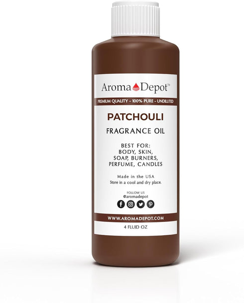 Patchouli 4 oz. Fragrance Oil - Perfume, Skin Oil, Scented Oil for DIY Projects like Candles & Bath Bombs