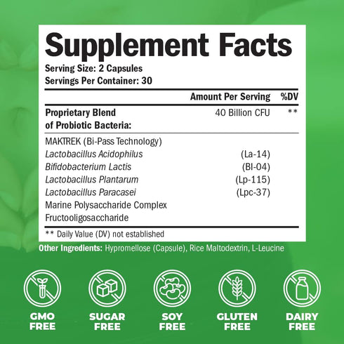 Probiotic 40 Billion CFU, 60 Capsules, Daily Immune Balance for Gut & Digestive Health, Non-GMO