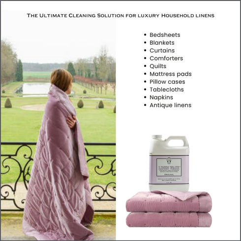 Le Blanc Linen Wash, Classic Scent, Clean Vintage Precious Heirloom Linens, 32 fl oz
