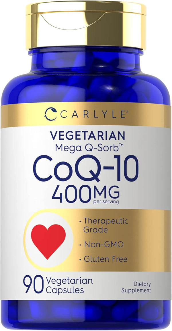 Carlyle CoQ10 400mg Supplement, 90 Count, Vegetarian, Non-GMO, Gluten Free