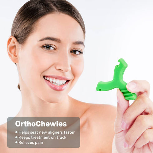 DLENP 4 PCS Chewies for Invisalign Aligner, Y-Shaped Trays Seater, Orthodontic Dental Munchies (2 Unscented, 2 Mint).