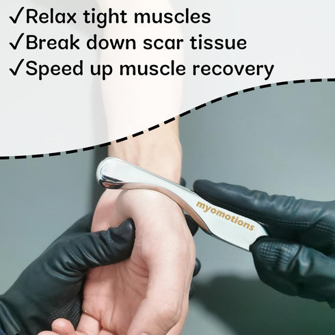 6-Piece Stainless Steel Iastm Set, Muscle Scraper Massage Tool for Deep Tissue with Storage Bag