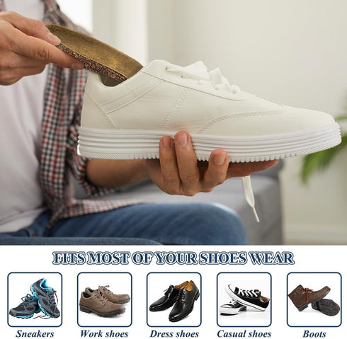 W5.5-8.5 M5.5-7.5) DR. POTTER+ Heel Cups for Plantar Fasciitis Relief, Cork Heel Cushions for Heel Pain and Achilles
