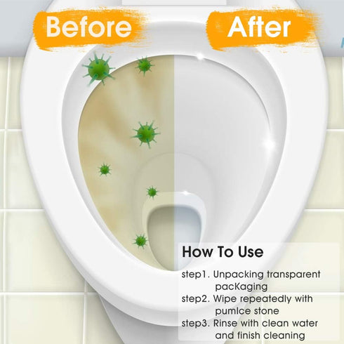2 Pack Toilet Cleaner, Hard Water Build Up Remover with Ergonomic Handle, Pumice Stone Stain Remover Tool