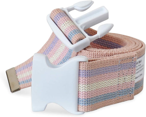 NYOrtho Adjustable Plastic Buckle Gait Belt, 72" Machine Washable Durable Material, Latex Free, Pastel